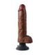 KING COCK - DILDO VIBRADOR CON TESTÍCULOS 25.5 CM COLOR MARRÓN