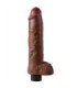 KING COCK - DILDO VIBRADOR CON TESTÍCULOS 25.5 CM COLOR MARRÓN