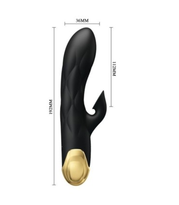 PRETTY LOVE - VIBRADOR DE LUJO BAÑADO EN ORO RECARGABLE NEGRO