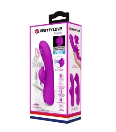 PRETTY LOVE - REGINA VIBRADOR-ONDAS ESTIMULADORAS RECARGABLE MORADO