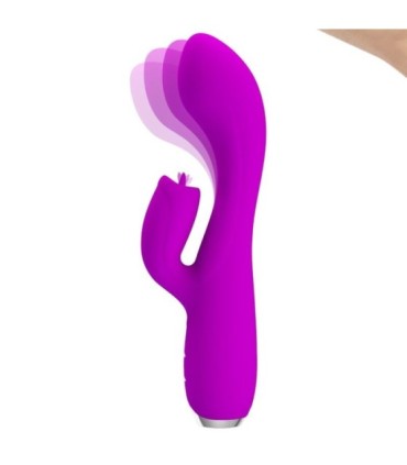 PRETTY LOVE - GLORIA VIBRADOR CONEJO RECARGABLE-IMPERMEABLE MORADO
