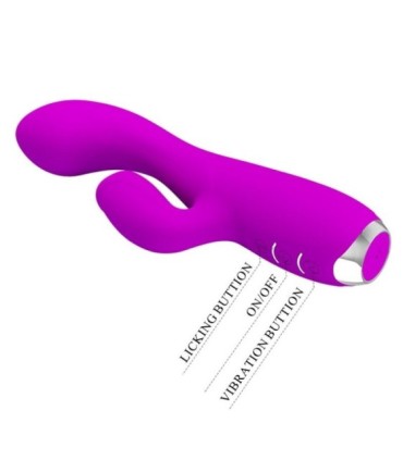 PRETTY LOVE - GLORIA VIBRADOR CONEJO RECARGABLE-IMPERMEABLE MORADO