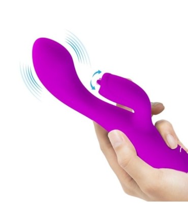 PRETTY LOVE - GLORIA VIBRADOR CONEJO RECARGABLE-IMPERMEABLE MORADO