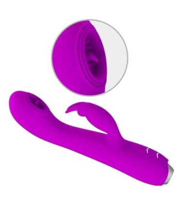 PRETTY LOVE - RACHEL VIBRADOR RECARGABLE CON ONDAS ESTIMULADORAS MORADO