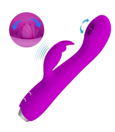 PRETTY LOVE - RACHEL VIBRADOR RECARGABLE CON ONDAS ESTIMULADORAS MORADO