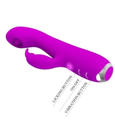 PRETTY LOVE - RACHEL VIBRADOR RECARGABLE CON ONDAS ESTIMULADORAS MORADO