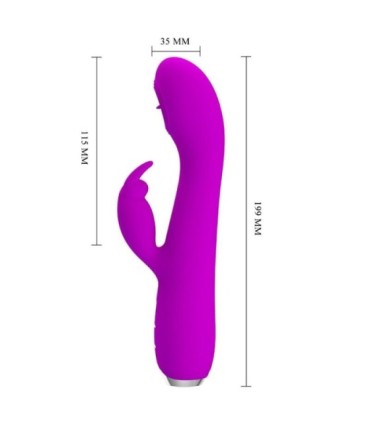 PRETTY LOVE - RACHEL VIBRADOR RECARGABLE CON ONDAS ESTIMULADORAS MORADO