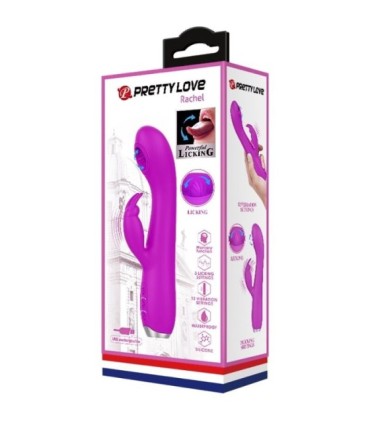 PRETTY LOVE - RACHEL VIBRADOR RECARGABLE CON ONDAS ESTIMULADORAS MORADO