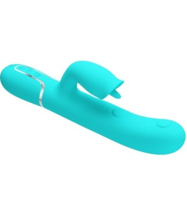 PRETTY LOVE - VIBRADOR RABBIT CON LICKING VERDE AGUA