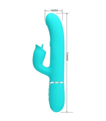 PRETTY LOVE - VIBRADOR RABBIT CON LICKING VERDE AGUA