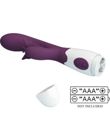PRETTY LOVE - BUTTERFLY KISS VIBRADOR RABBIT & ESTIMULADOR PUNTO G MORADO