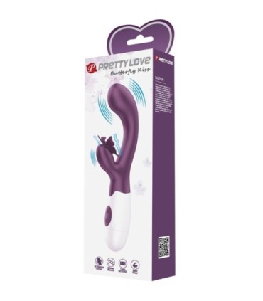 PRETTY LOVE - BUTTERFLY KISS VIBRADOR RABBIT & ESTIMULADOR PUNTO G MORADO