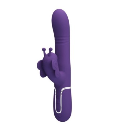 PRETTY LOVE - VIBRADOR RABBIT MULTIFUNCIÓN 4 EN 1 MARIPOSA MORADO