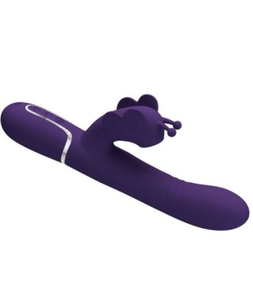 PRETTY LOVE - VIBRADOR RABBIT MULTIFUNCIÓN 4 EN 1 MARIPOSA MORADO