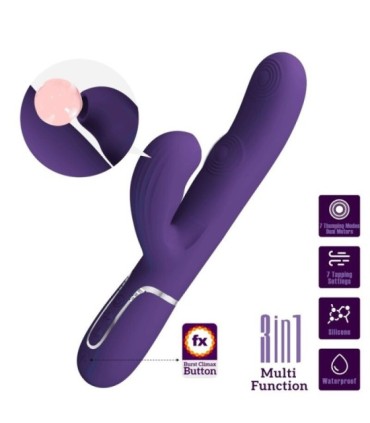 PRETTY LOVE - PERLITA VIBRADOR PUNTO G 3 EN 1 MULTIFUNCIÓN MORADO