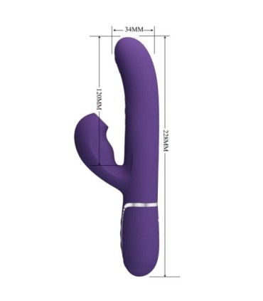 PRETTY LOVE - PERLITA VIBRADOR PUNTO G 3 EN 1 MULTIFUNCIÓN MORADO