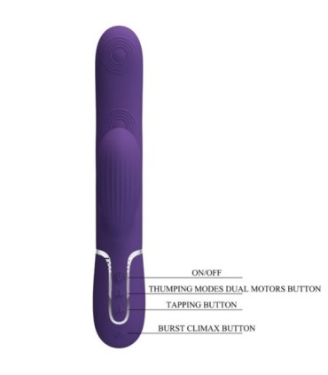 PRETTY LOVE - PERLITA VIBRADOR PUNTO G 3 EN 1 MULTIFUNCIÓN MORADO