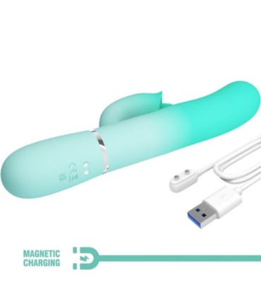 PRETTY LOVE - GIGI VIBRADOR RABBIT MULTIFUNCIÓN VERDE AGUA