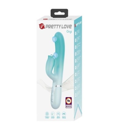 PRETTY LOVE - GIGI VIBRADOR RABBIT MULTIFUNCIÓN VERDE AGUA