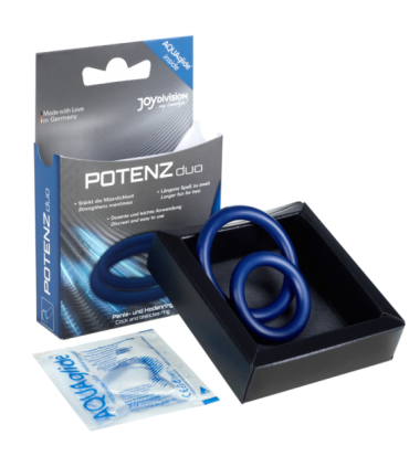 JOYDIVISION POTENZDUO - ANILLOS PARA PENE AZUL - M