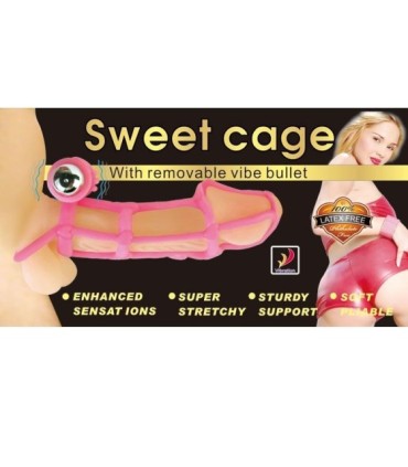 BAILE - SWEET 10 RITMOS FUNDA Y ANILLO SILICONA PARA EL PENE ROSA