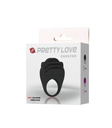 PRETTY LOVE - CHESTER ANILLO VIBRADOR NEGRO