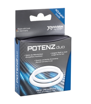 JOYDIVISION POTENZDUO - ANILLOS PARA PENE BLANCO - M