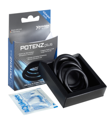 JOYDIVISION POTENZDUO - PLUS PACK 3 ANILLOS PARA PENE NEGRO - S, M, L