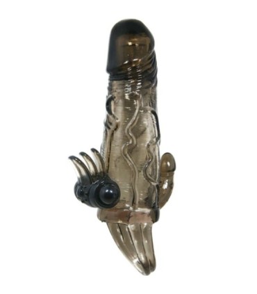 BAILE - BRAVE MAN FUNDA PENE ANAL Y CLITORIS VIBRADOR 16.5 CM NEGRO