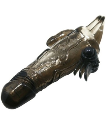 BAILE - BRAVE MAN FUNDA PENE ANAL Y CLITORIS VIBRADOR 16.5 CM NEGRO