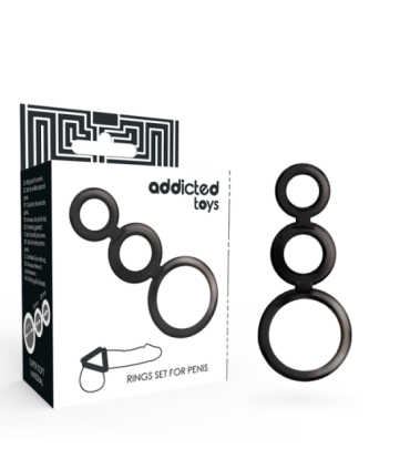 ADDICTED TOYS - SET ANILLOS PENE Y TESTÍCULOS - AHUMADO