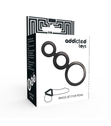 ADDICTED TOYS - SET ANILLOS PENE Y TESTÍCULOS - AHUMADO