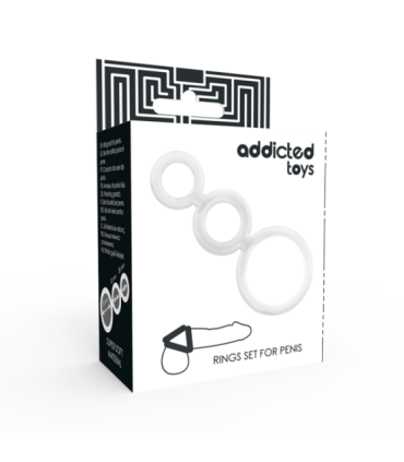 ADDICTED TOYS - SET ANILLOS PENE Y TESTÍCULOS CLEAR