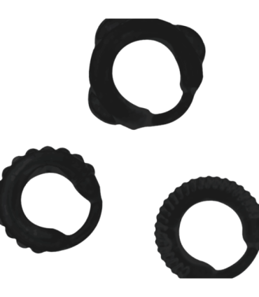 ADDICTED TOYS - SET 3 ANILLOS PENE NEGRO