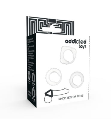 ADDICTED TOYS - SET 3 ANILLOS PENE CLEAR