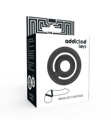 ADDICTED TOYS - POTENZ SET ANILLOS PENE NEGRO