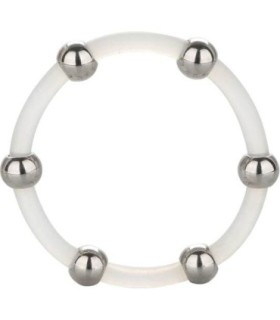 CALEXOTICS - ANILLO DE SILICONA CON CUENTAS DE ACERO TALLA XL
