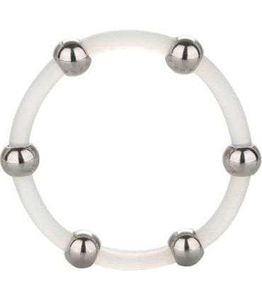 CALEXOTICS - ANILLO DE SILICONA CON CUENTAS DE ACERO TALLA XL