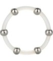 CALEXOTICS - ANILLO DE SILICONA CON CUENTAS DE ACERO TALLA XL