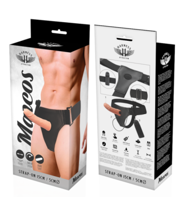 HARNESS ATTRACTION - ARNÉS  HUECO MARCOS CON VIBRADOR 15 CM -O- 5 CM