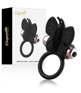 COQUETTE CHIC DESIRE - COCK RING BUTTERFLY ANILLO VIBRADOR NEGRO / GOLD