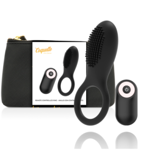 COQUETTE CHIC DESIRE - ANILLO VIBRADOR CONTROL REMOTO RECARGABLE NEGRO / GOLD