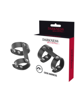 DARKNESS - ANILLO PENE Y TESTÍCULOS AJUSTABLE LEATHER