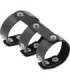 DARKNESS - ANILLO DOBLE PENE Y TESTÍCULOS AJUSTABLE LEATHER