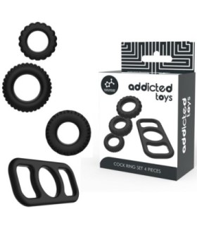 ADDICTED TOYS - SET 4 ANILLOS SILICONA PARA EL PENE