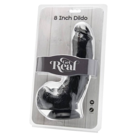 GET REAL - DILDO 20,5 CM CON TESTÍCULOS NEGRO