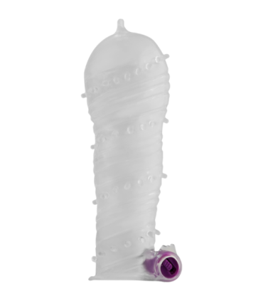 OHMAMA - FUNDA PENE TEXTURADA CON BALA VIBRADORA PUNTA ANCHA