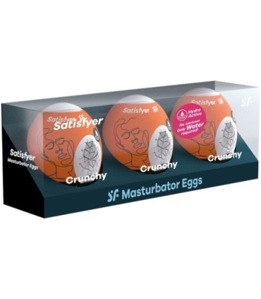 SATISFYER - 3 HUEVOS MASTURBADORES NAUGHTY, SAVAGE & CRUNCHY