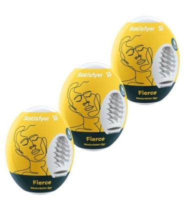 SATISFYER - 3 HUEVOS MASTURBADORES FIERCE