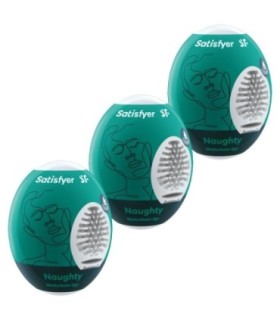 SATISFYER - 3 HUEVOS MASTURBADORES NAUGHTY